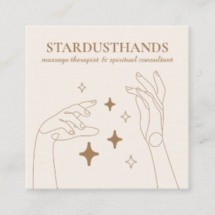 Ivory Stars Healing Energy Hands Therapy Massage Square Business Card