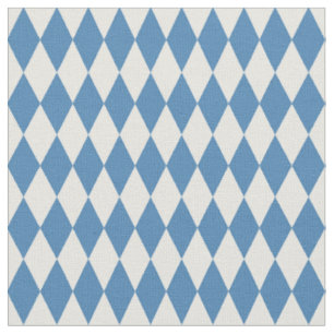 Ivory & Steel Blue Harlequin Diamonds Fabric