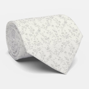 Ivory Subtle Floral Tie