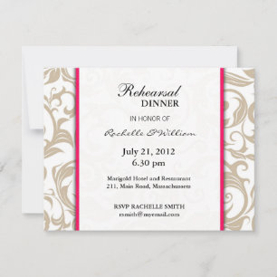 Ivory Swirl Rehearsal Dinner Card