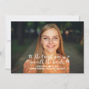 Ivory Tassel Worth Hassle Photo Graduation Announcement