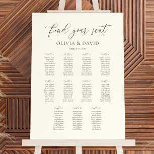 Ivory & Taupe Colour Script 11 table Seating Chart