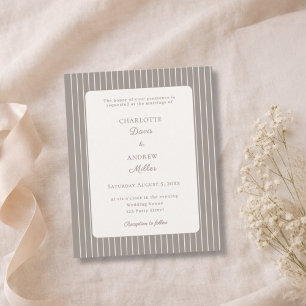 Ivory Taupe Neutral Pinstriped Wedding