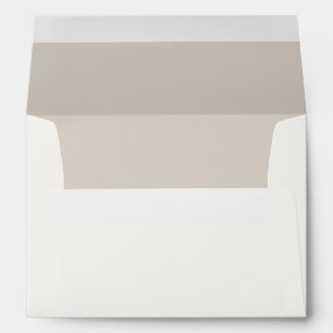 Ivory & Taupe Plain Duo Colour Wedding Envelope