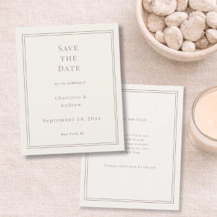 Ivory taupe wedding affordable Save the Date Flyer