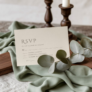 Ivory Taupe Wedding RSVP Card with Meal Choice