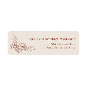 Ivory terracotta Daisy Wedding Return Address