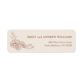 Ivory terracotta Daisy Wedding Return Address