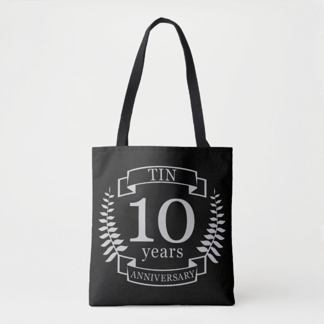 Ivory Traditional wedding anniversary 10 years Tote Bag (Front)