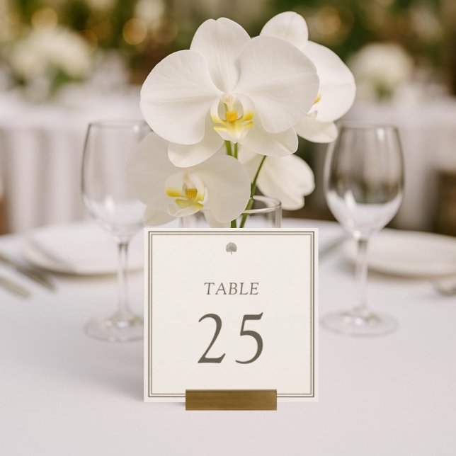 Ivory Tropical Palm Wedding Table Numbers 1–99 (Elegant Ivory & Palm Icon Wedding Table Number – Perfect for Tropical & Destination Weddings.)