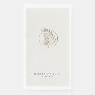 Ivory twig wedding napkin