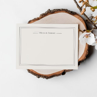 Ivory Two Names Minimalist Couple Stationery Card