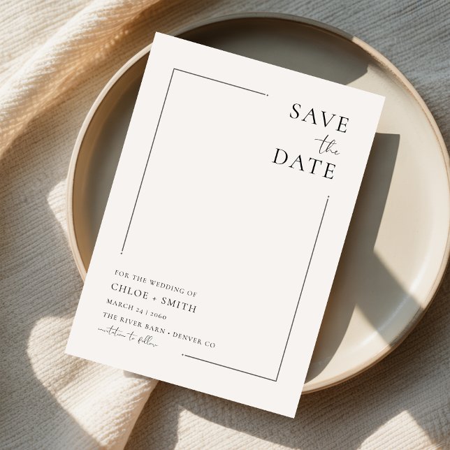 Ivory Unique Budget Wedding Engagement No Photo Save The Date (Creator Uploaded)