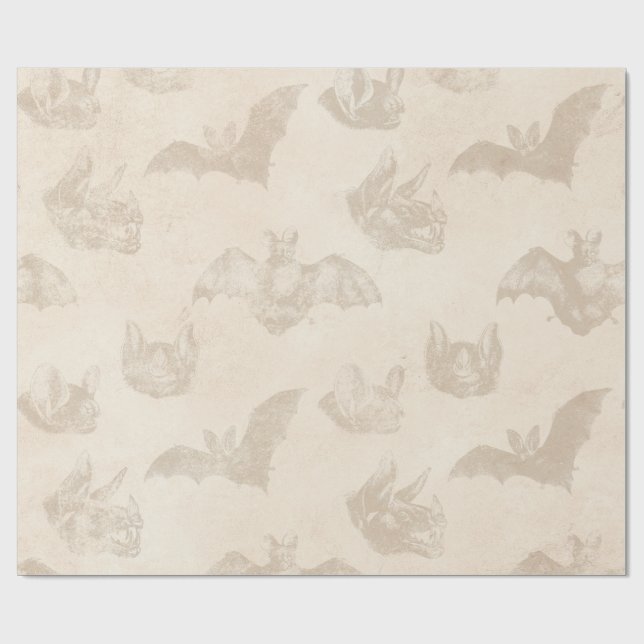 Ivory Vampyre Bats Wrapping Paper (Flat)