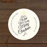 Ivory Very Merry Christmas Tree Envelope Seals<br><div class="desc">This Ivory Very Merry Christmas Tree Envelope Seals design features a sophisticated bright cream backdrop with a blend of simple black lettering and classic calligraphy paired with a minimalist boho styling that strikes a perfect balance between clean modern subtlety and vintage elegance. Embellishing this all beautifully is a Christmas tree-shaped...</div>