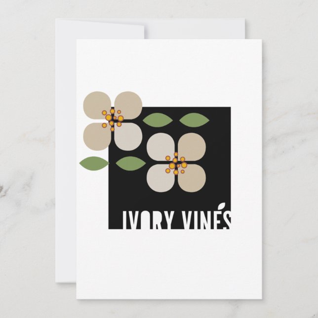 IVORY VINES - Modern Floral Invitation Card (Front)