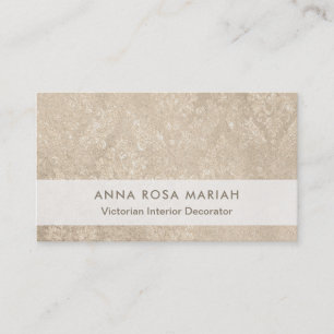 *~* Ivory Vintage Antique Aged Iridescent Damask Business Card