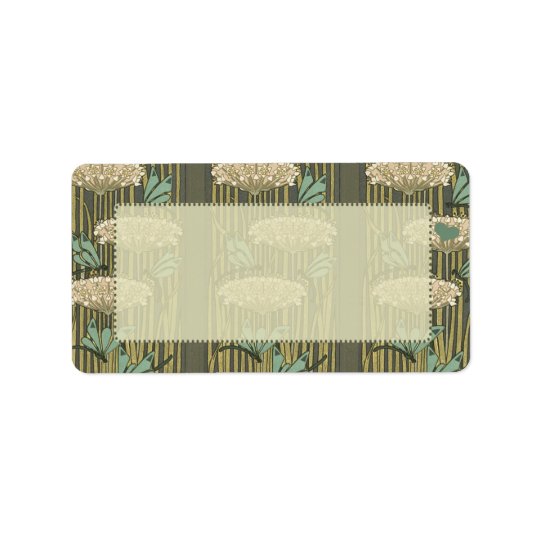 Ivory Vintage Art Nouveau Dragonfly Address Address Label
