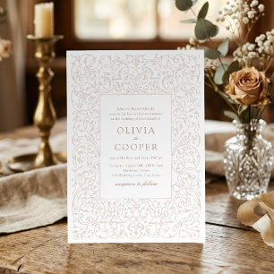 Ivory Vintage Ornate Frame Classic Wedding Invitation