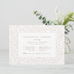 Ivory Vintage Ornate Frame Rehearsal Dinner Invitation