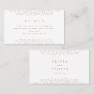 Ivory Vintage Ornate Frame Wedding Details Place Card