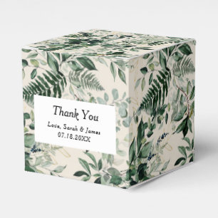 Ivory watercolor Greenery Bridal shower Favour Box
