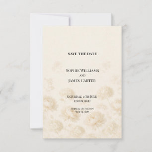 Ivory Watercolour Peony Hydrangea Wedding Save The Date