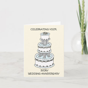 Ivory Wedding Anniversary 14 Years Card