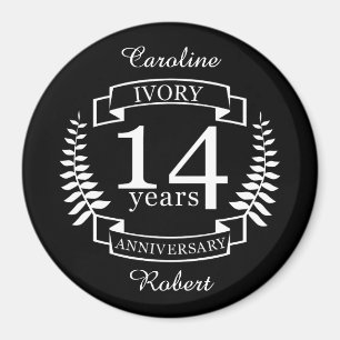 Ivory wedding anniversary 14 years magnet