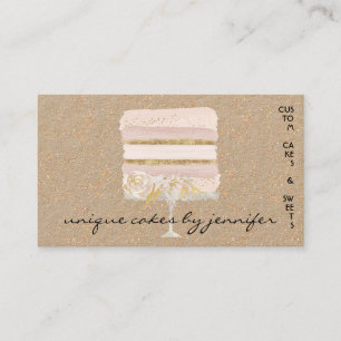 Ivory Wedding Cakes Floral Bakery Pastry Business Card