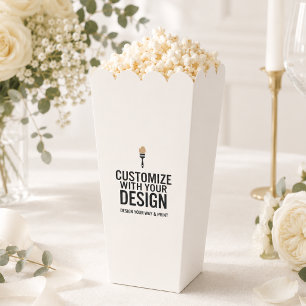Ivory Wedding Customised Personalised Popcorn Favour Box