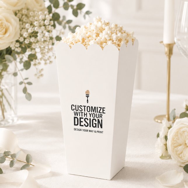 Ivory Wedding Customised Personalised Popcorn Favour Box (Creator Uploaded)