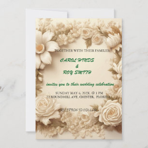 Ivory wedding invitation