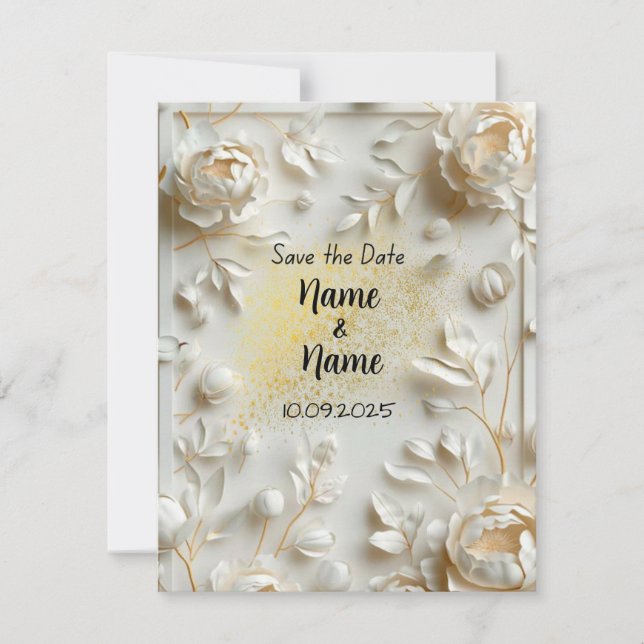 Ivory Wedding invitation  (Front)