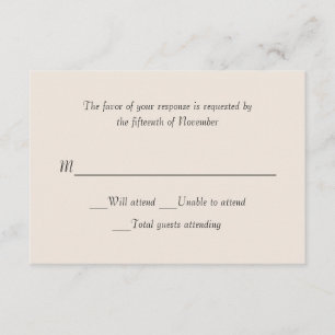 Ivory Wedding Response Card