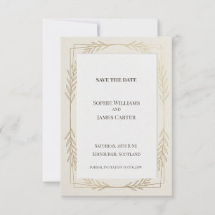 Ivory Wheat Border Save The Date
