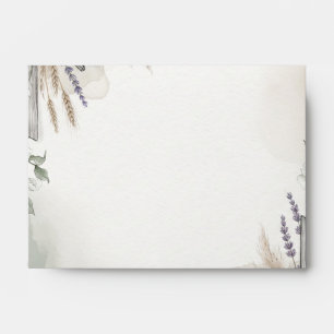 Ivory Wheat Wildflower Wedding Envelope
