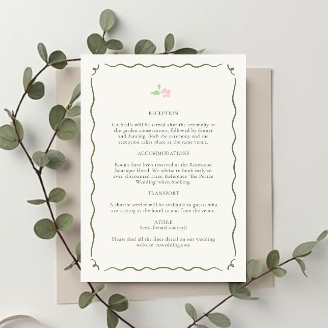Ivory | Whimsical Floral Wedding Enclosure Card (Creator Uploaded)
