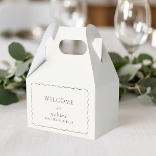 Ivory Whimsical Petit Floral Welcome Favour Box