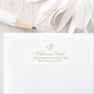 Ivory White   Botanical Return address label
