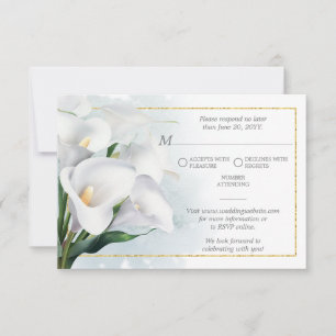 Ivory White Calla Lily Wedding RSVP