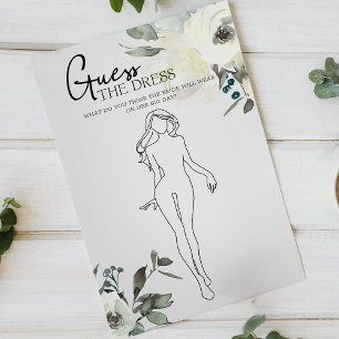Ivory White Floral Bridal Game Guess the Dress Flyer