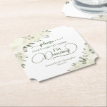 Ivory White Floral Don't Take My Drink Wedding Paper Coaster<br><div class="desc">This wedding coaster is elegant, stylish, and fun! It features a beautiful boho chic floral design with hand painted watercolor roses and blossoms in shades of ivory, white, and cream along with garden eucalyptus leaves and foliage. The text is written in elegant modern script lettering and reads "Please don't take...</div>