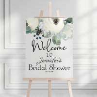 Ivory White Floral Elegant Blooms Bridal Shower