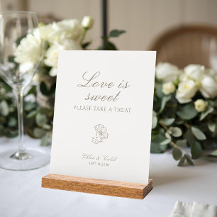 Ivory White   Floral Wedding Favour Table Top  Acrylic Sign