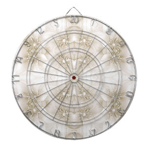 Ivory White Flowers Dartboard