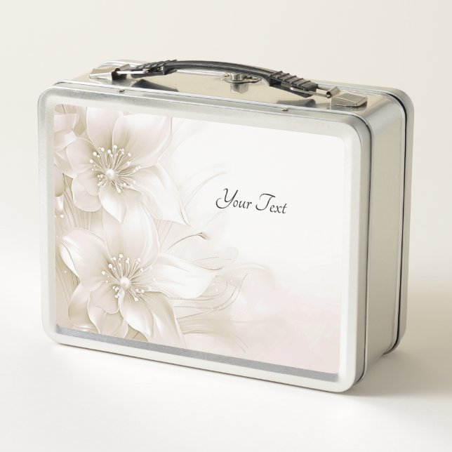 Ivory White Flowers Lunchbox (Back)