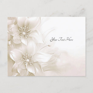 Ivory White Flowers Postcard