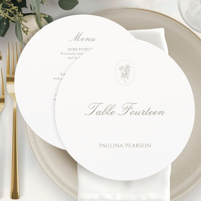 Ivory White | Minimalist Script Botanical Wedding Menu (Creator Uploaded)