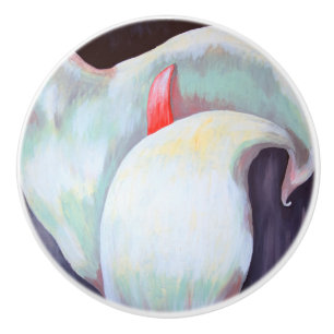 Ivory White Orchid With Lilac Lemon Hues Ceramic Knob